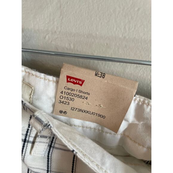 NWT Levis Mens Ace Cargo Twill Plaid Shorts Size W 38 - Picture 6 of 6